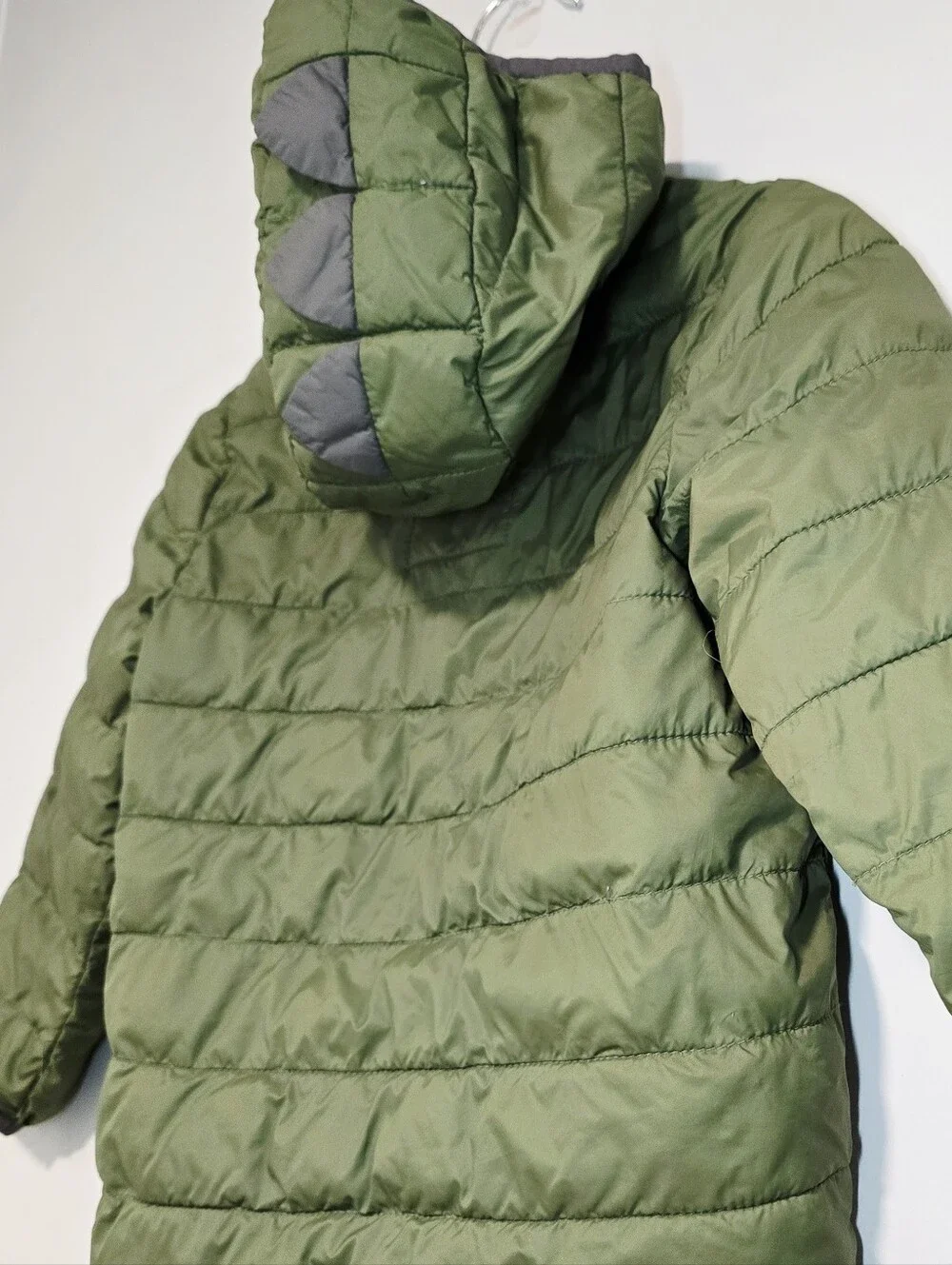 Gap Kids Olive Green Hooded Primaloft green dinosaur Puffer Jacket 5.